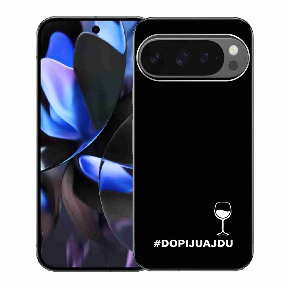 Gelový kryt mmCase na Google Pixel 9 Pro - vinný motiv černé pozadí