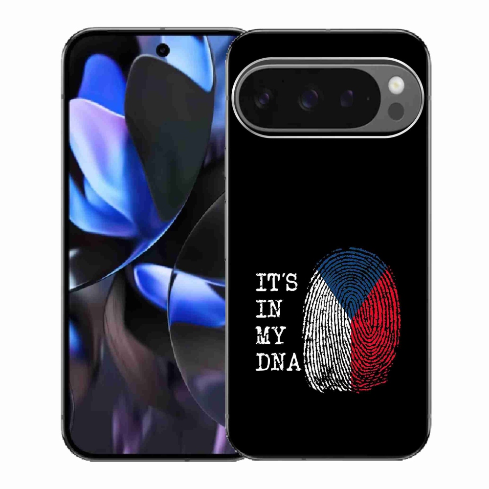 Gelový kryt mmCase na Google Pixel 9 Pro - vlajka otisk prstu černé pozadí