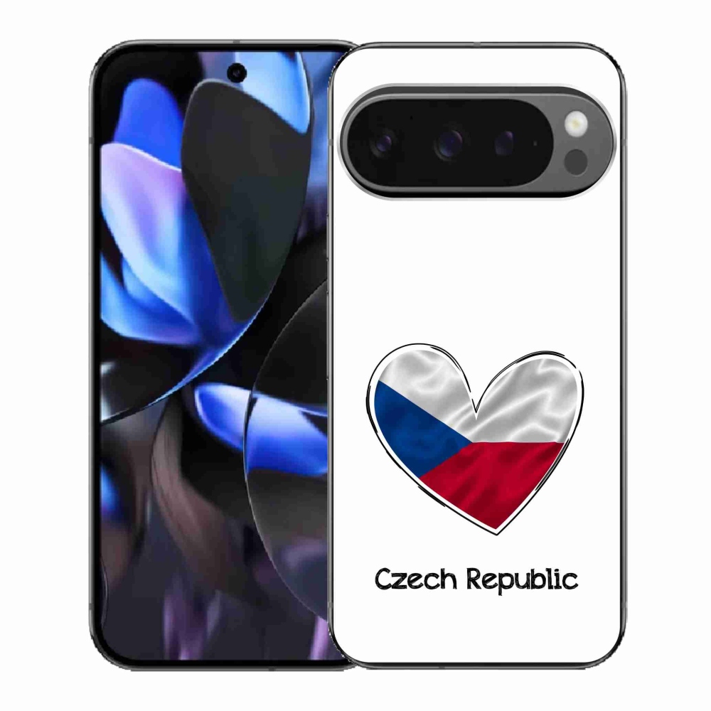 Gelový kryt mmCase na Google Pixel 9 Pro - vlajka srdce bílé pozadí