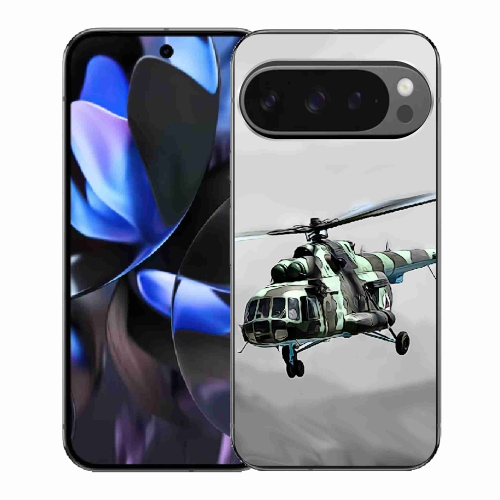 Gelový kryt mmCase na Google Pixel 9 Pro - vojenský vrtulník