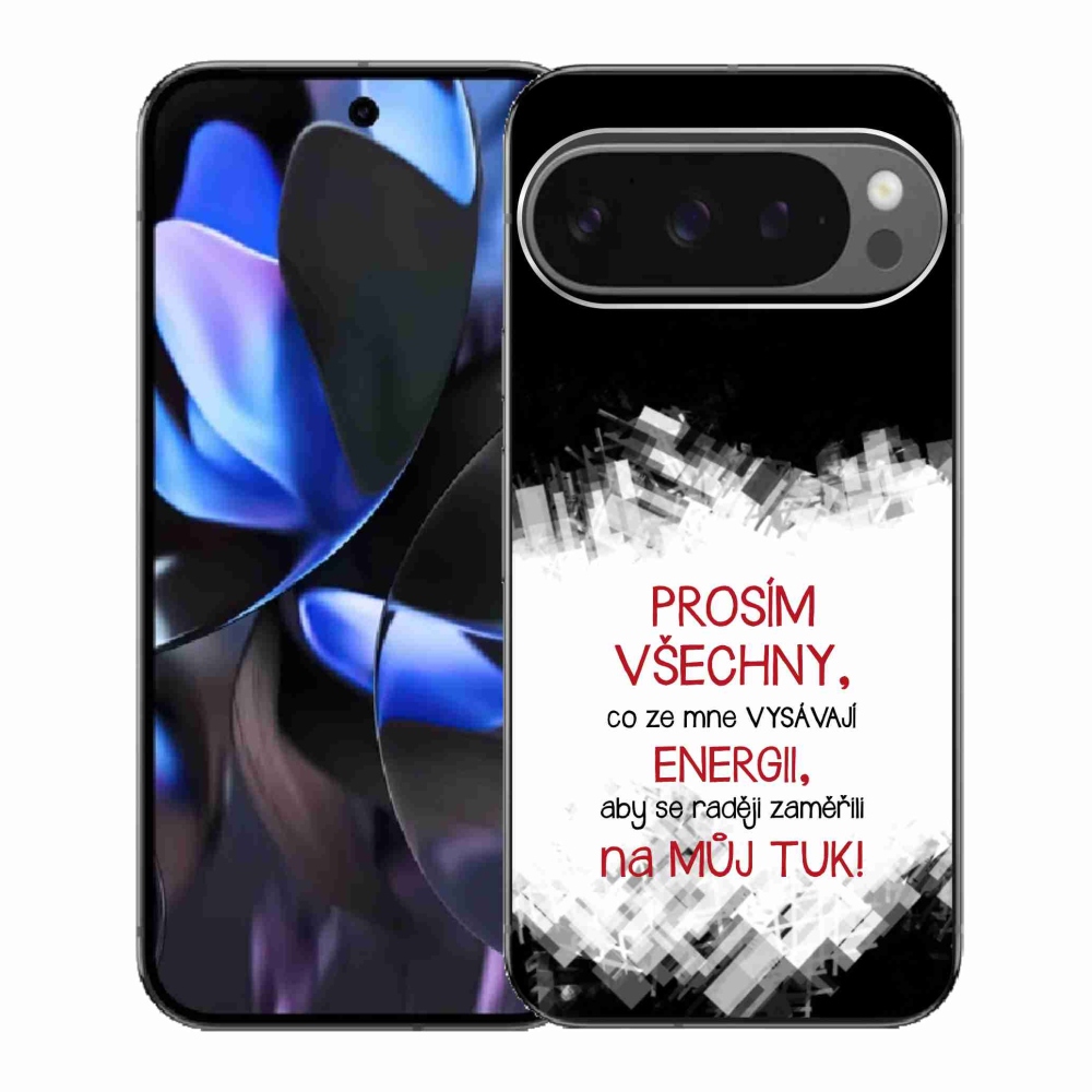 Gelový kryt mmCase na Google Pixel 9 Pro - vtipný text 1 červený