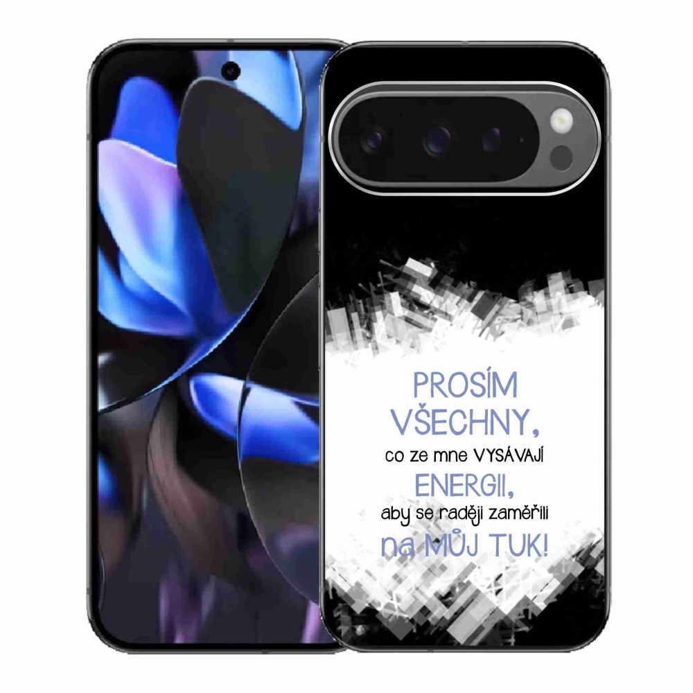 Gelový kryt mmCase na Google Pixel 9 Pro - vtipný text 1 modrý