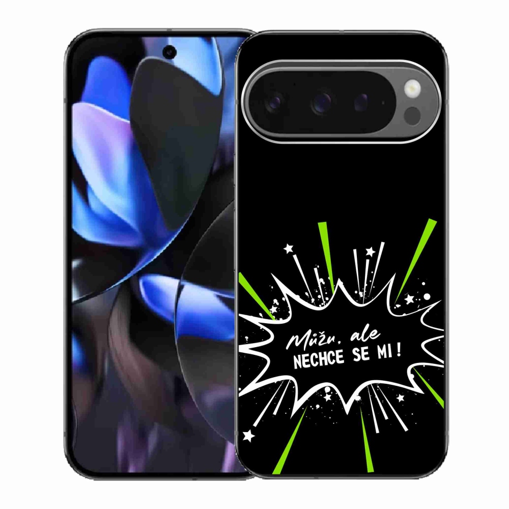 Gelový kryt mmCase na Google Pixel 9 Pro - vtipný text 11 černé pozadí