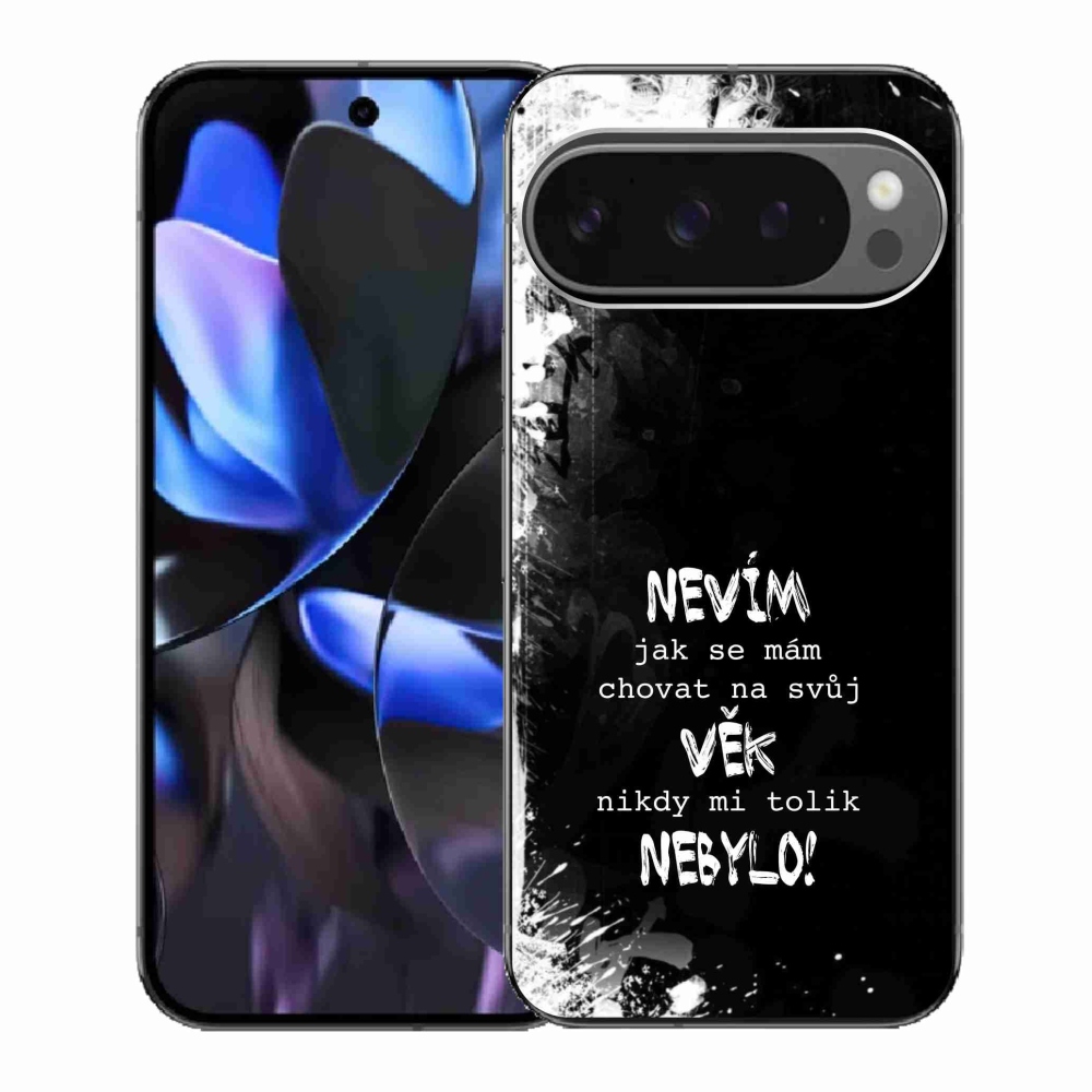 Gelový kryt mmCase na Google Pixel 9 Pro - vtipný text 14 černé pozadí