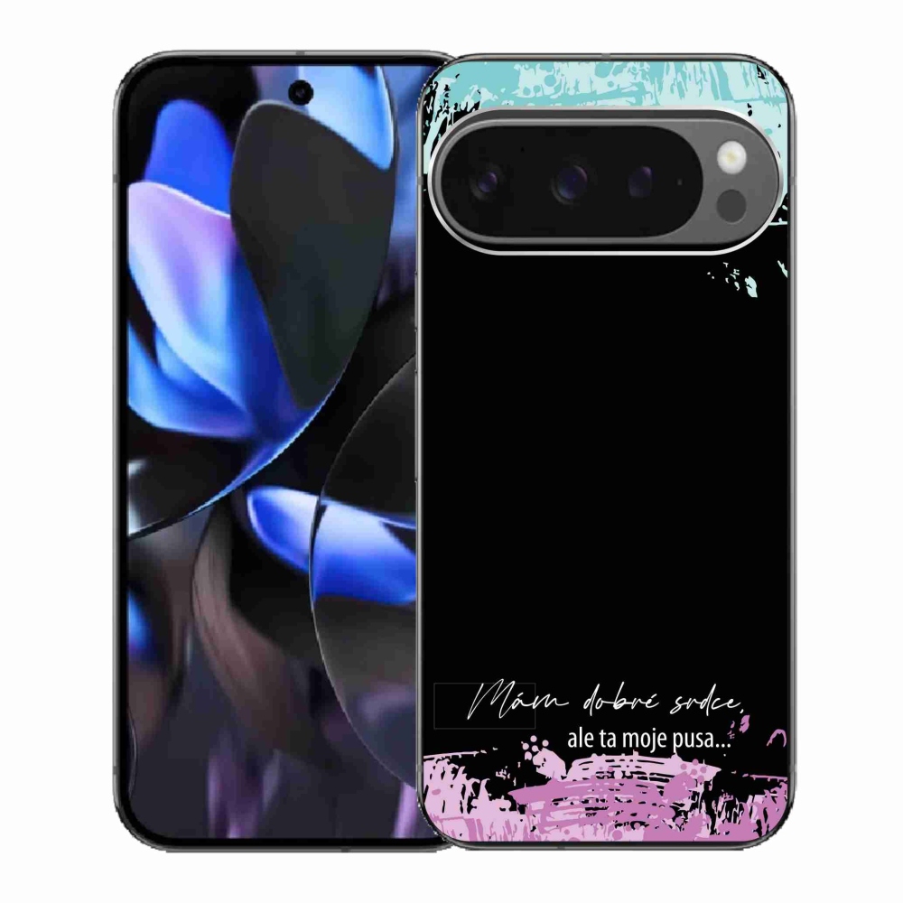 Gelový kryt mmCase na Google Pixel 9 Pro - vtipný text 3 černé pozadí