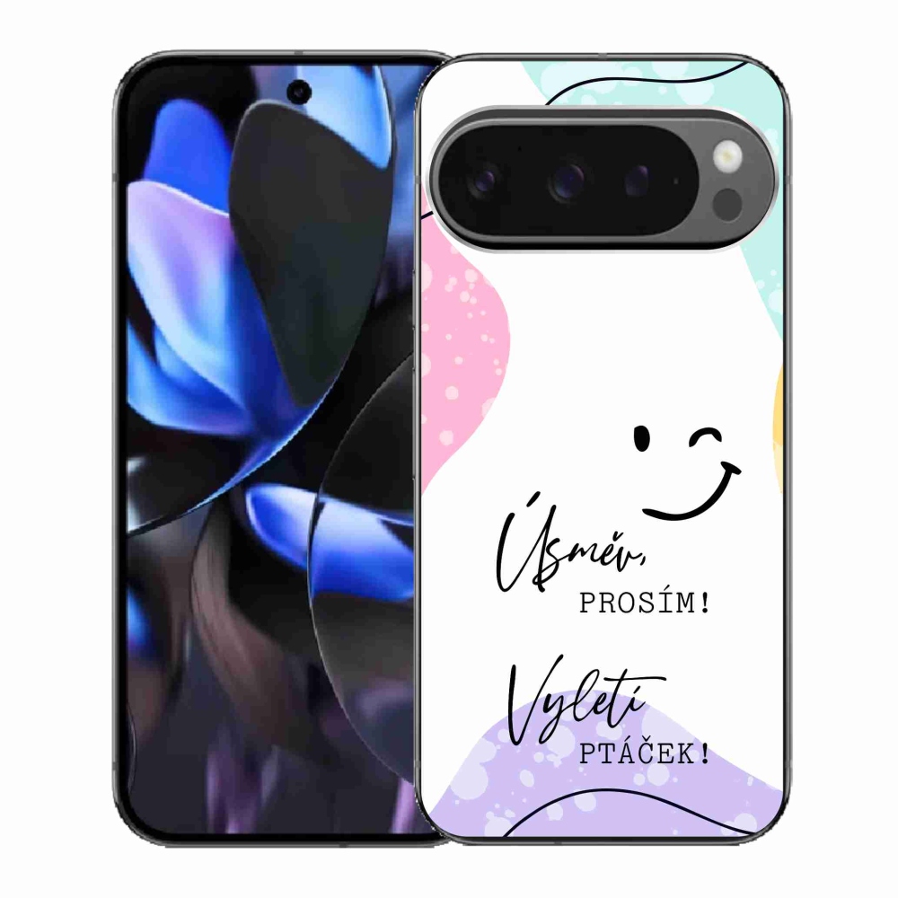 Gelový kryt mmCase na Google Pixel 9 Pro - vtipný text 4 bílé pozadí