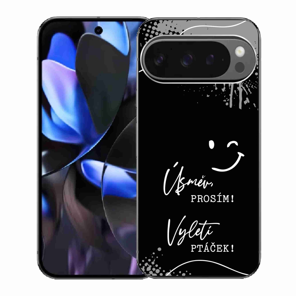 Gelový kryt mmCase na Google Pixel 9 Pro - vtipný text 4 černé pozadí