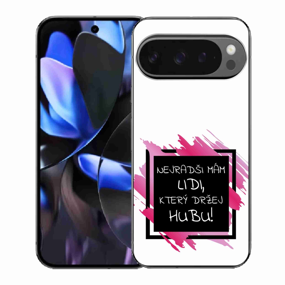 Gelový kryt mmCase na Google Pixel 9 Pro - vtipný text 7 černobílé pozadí
