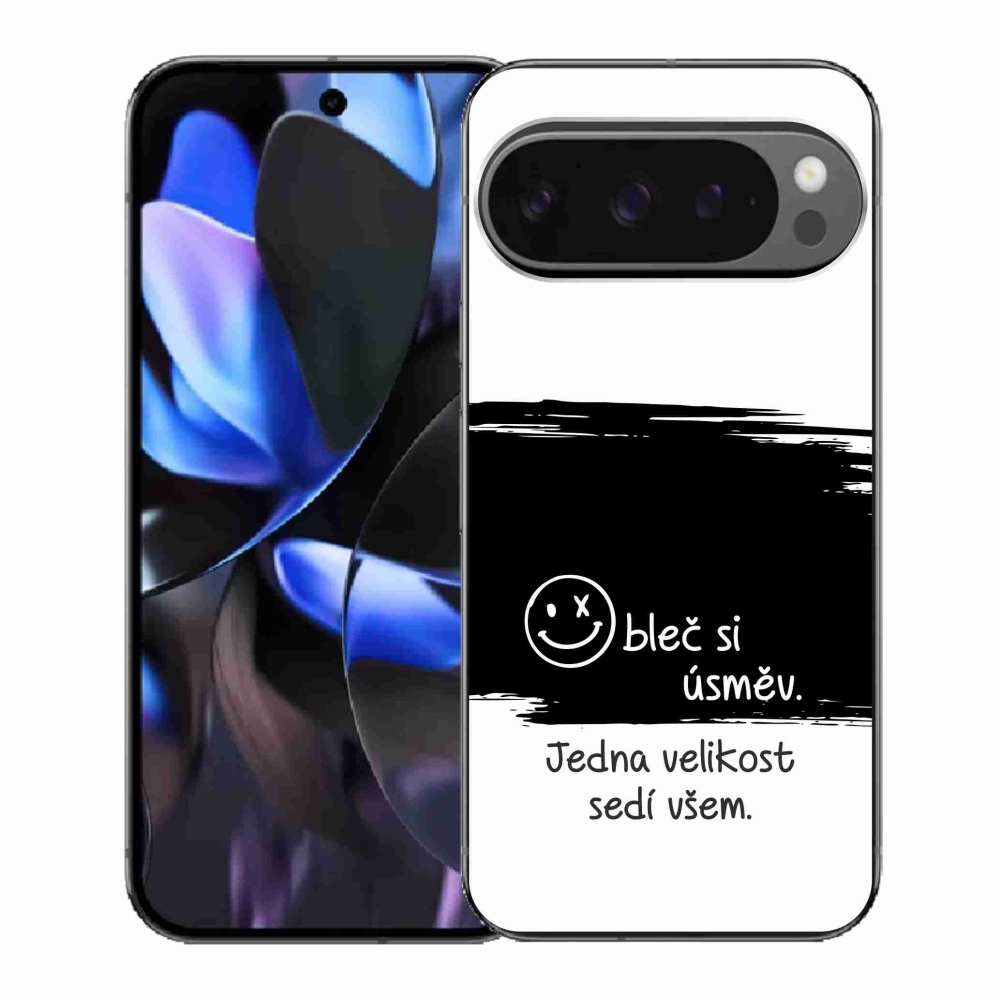Gelový kryt mmCase na Google Pixel 9 Pro - vtipný text 8 černobílé pozadí