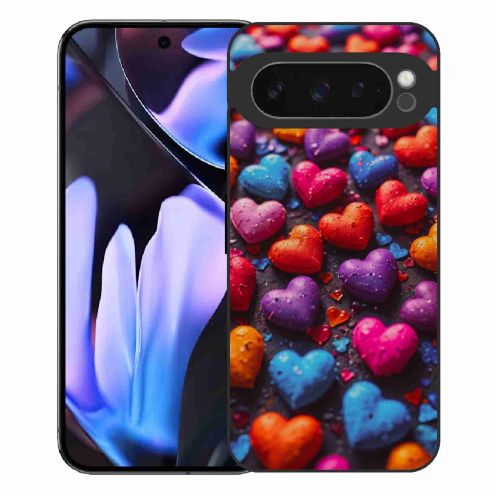 Gelový kryt mmCase na Google Pixel 9 Pro XL - barevná srdce
