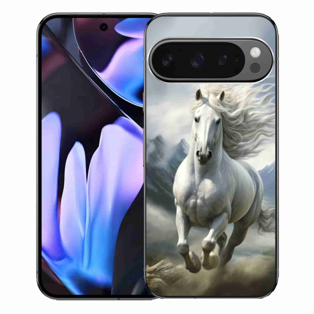 Gelový kryt mmCase na Google Pixel 9 Pro XL - běžící bílý kůň 3