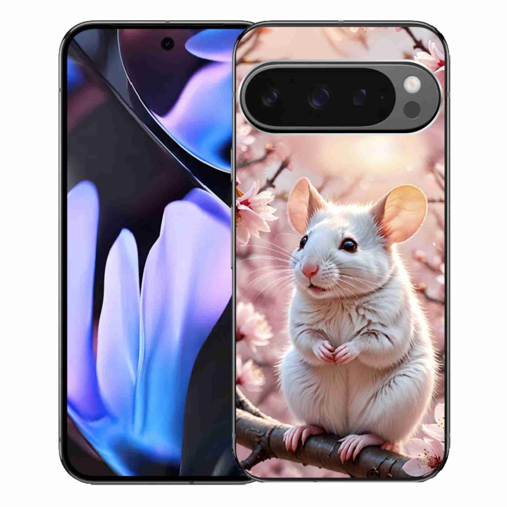 Gelový kryt mmCase na Google Pixel 9 Pro XL - bílá myš na větvi
