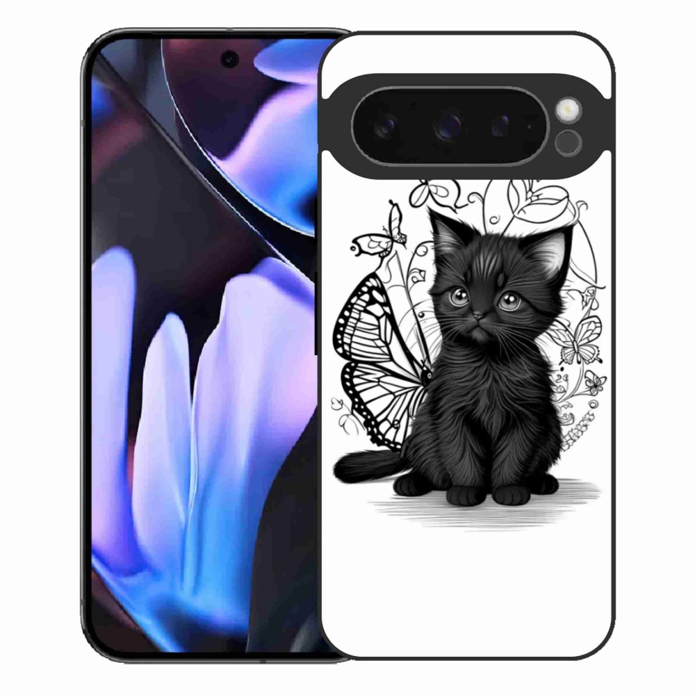 Gelový kryt mmCase na Google Pixel 9 Pro XL - černé kotě