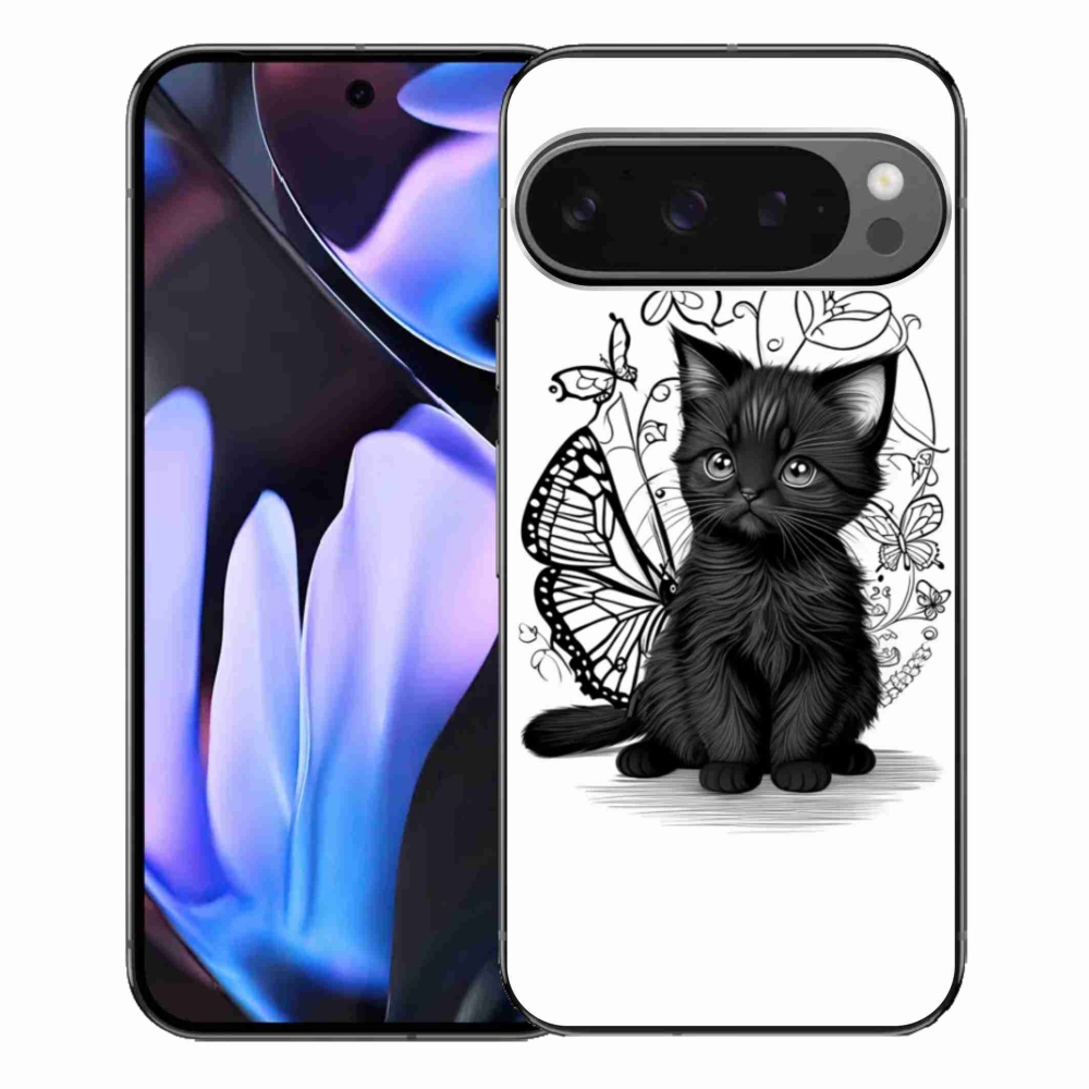Gelový kryt mmCase na Google Pixel 9 Pro XL - černé kotě
