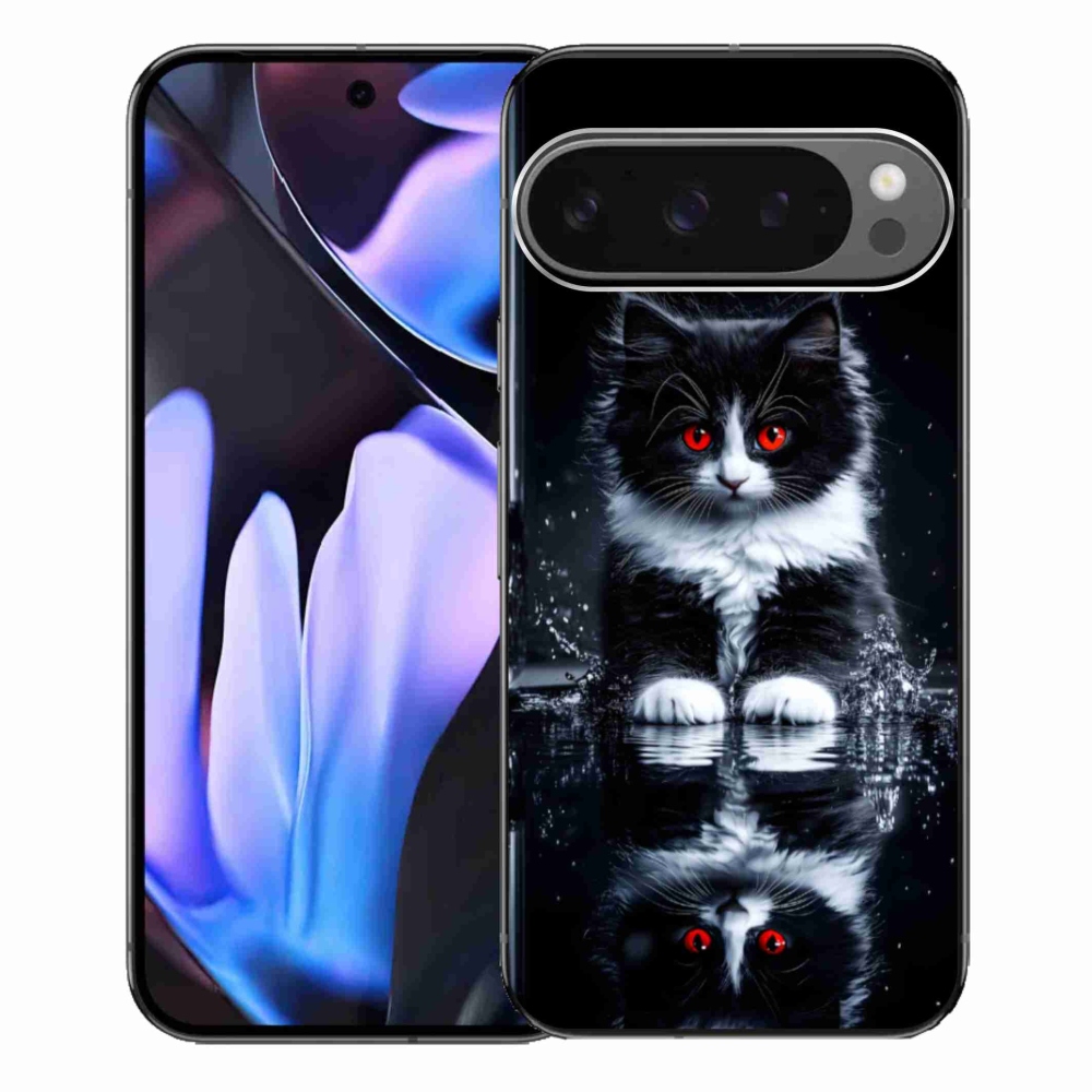 Gelový kryt mmCase na Google Pixel 9 Pro XL - černobílé kotě