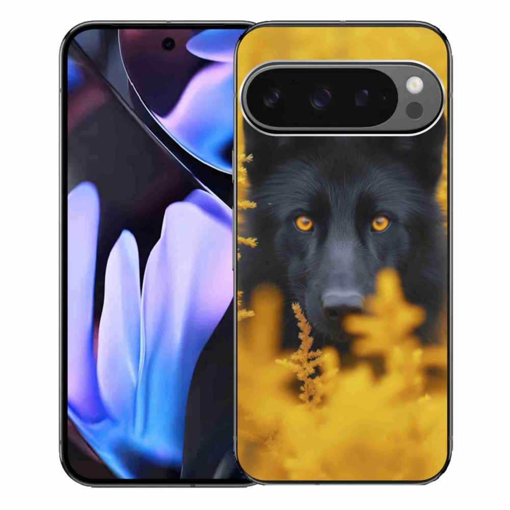 Gelový kryt mmCase na Google Pixel 9 Pro XL - černý vlk 2