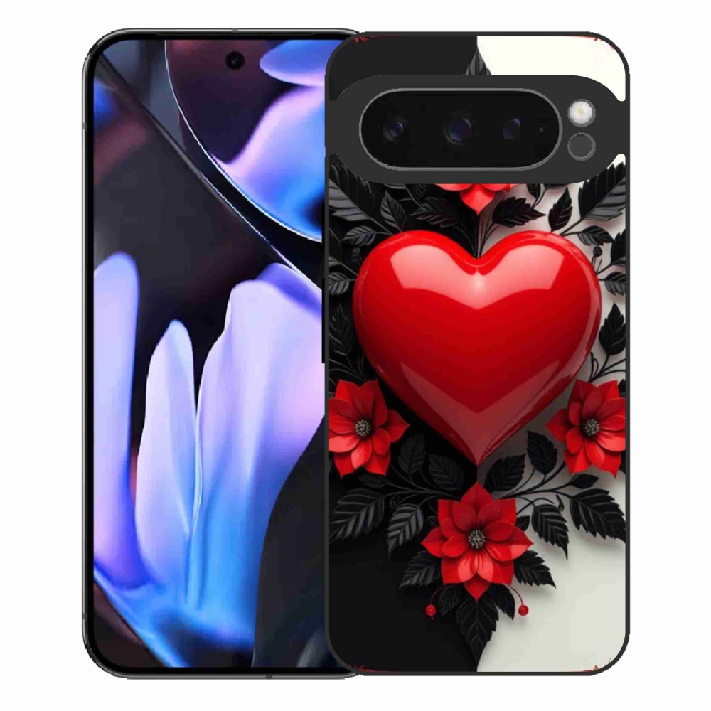 Gelový kryt mmCase na Google Pixel 9 Pro XL - červené srdce