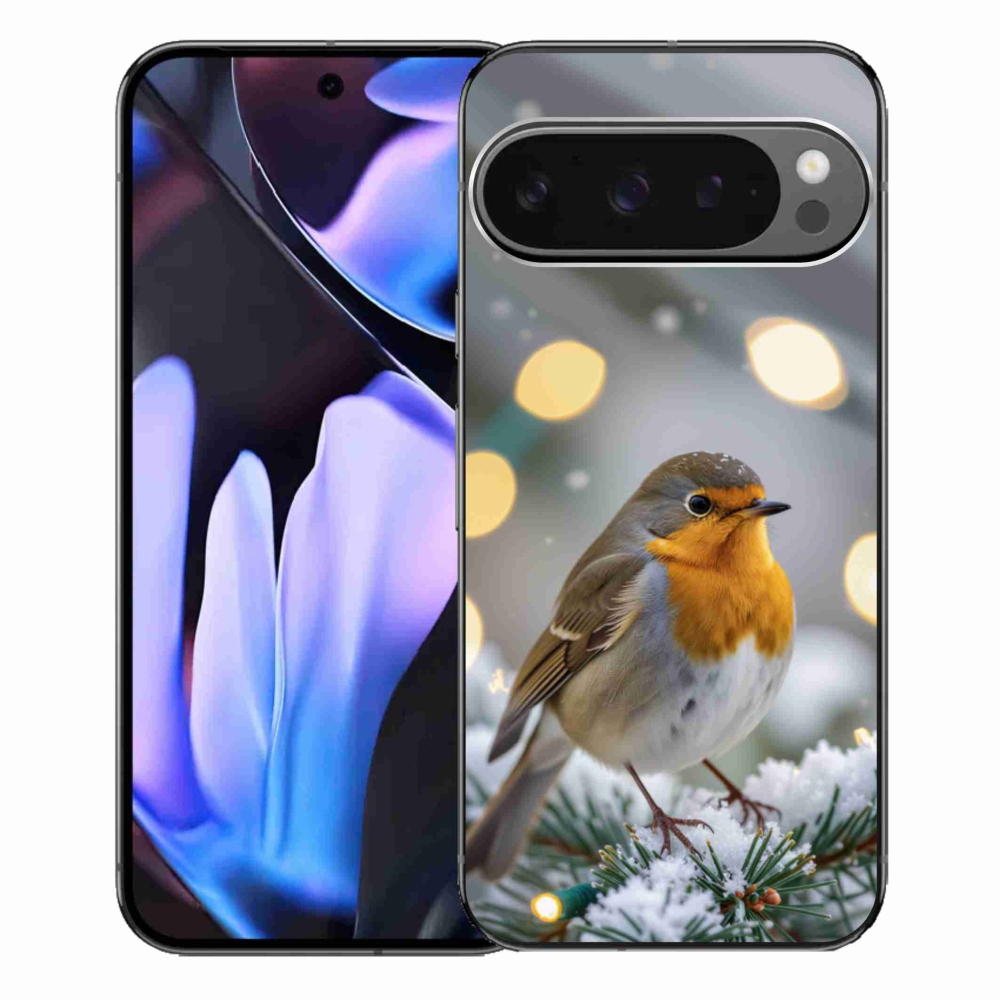 Gelový kryt mmCase na Google Pixel 9 Pro XL - červenka v zimě