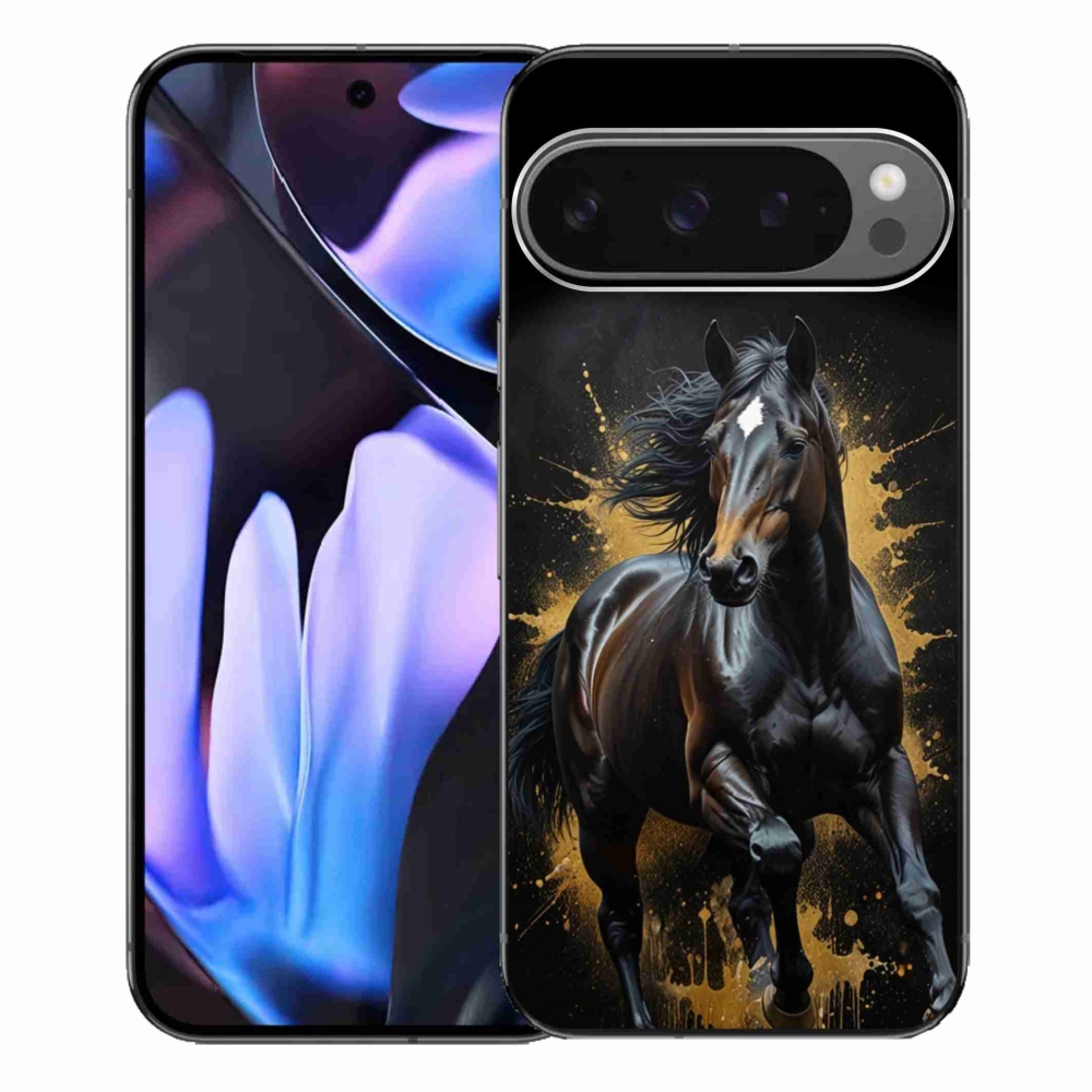 Gelový kryt mmCase na Google Pixel 9 Pro XL - elegantní černý hřebec