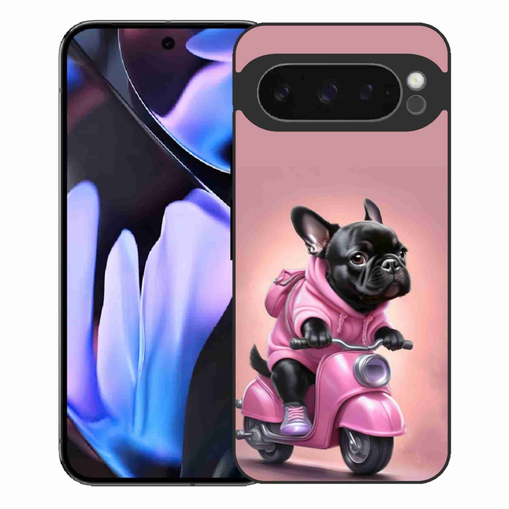 Gelový kryt mmCase na Google Pixel 9 Pro XL - francouzský buldoček na skútru