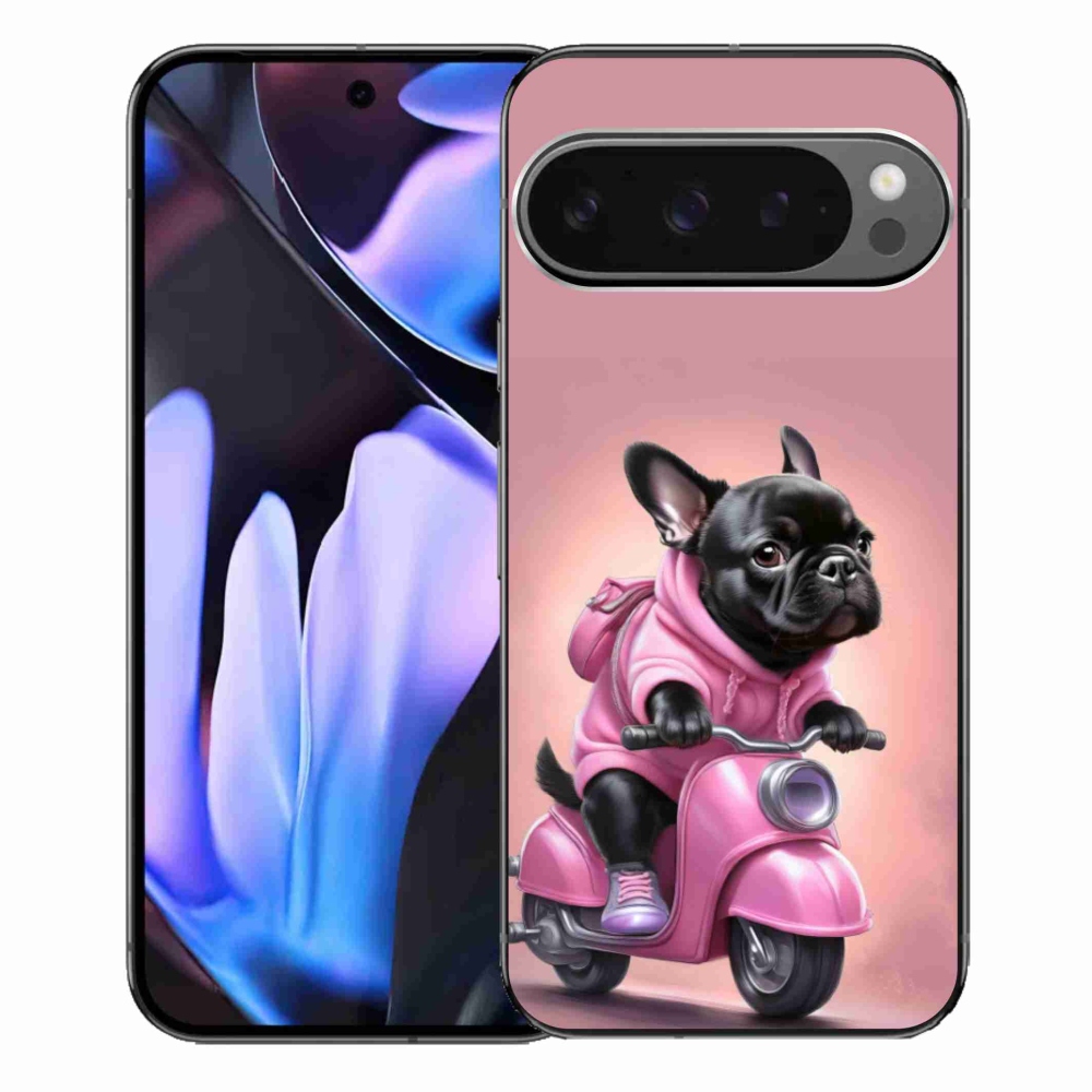 Gelový kryt mmCase na Google Pixel 9 Pro XL - francouzský buldoček na skútru
