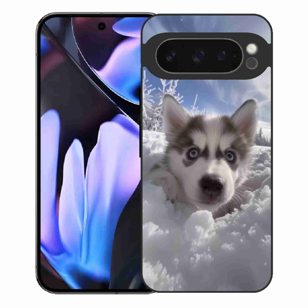 Gelový kryt mmCase na Google Pixel 9 Pro XL - husky ve sněhu