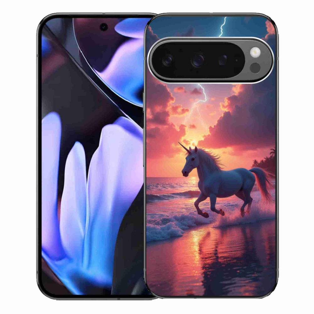 Gelový kryt mmCase na Google Pixel 9 Pro XL - jednorožec na pláži