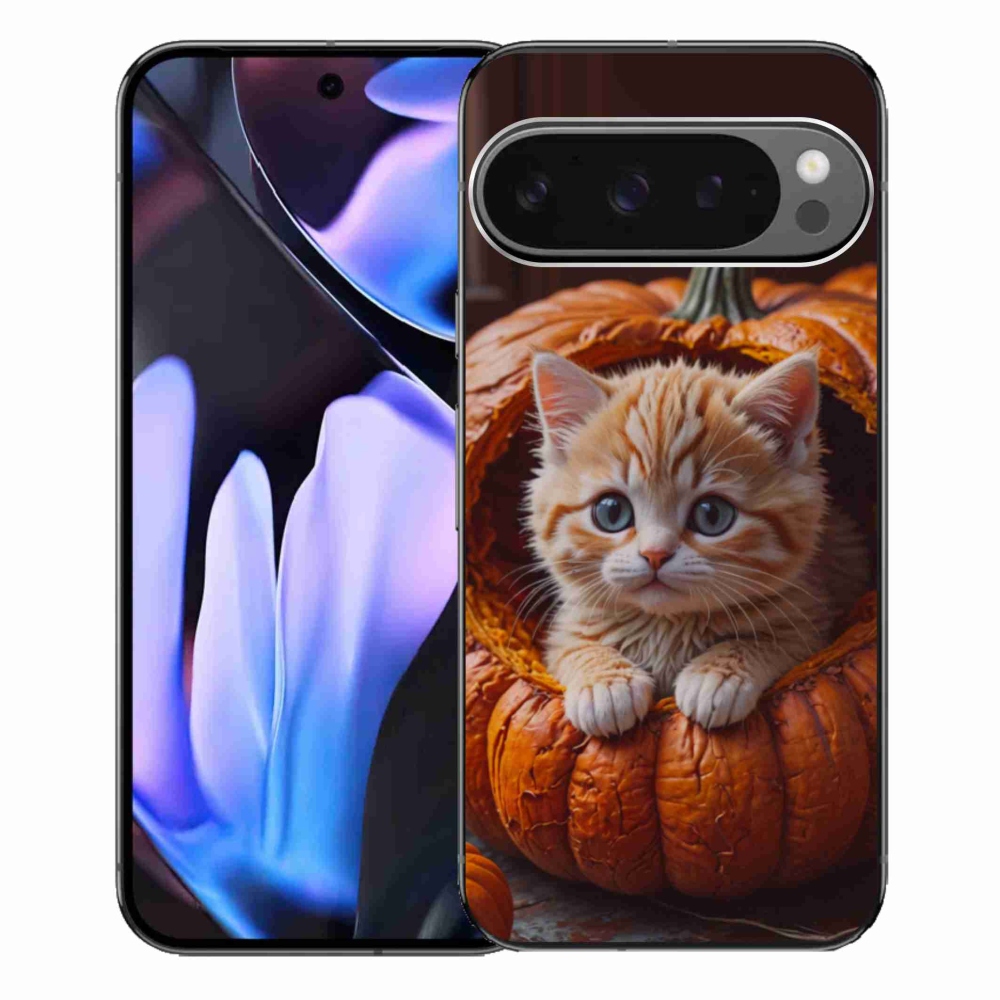 Gelový kryt mmCase na Google Pixel 9 Pro XL - kotě a dýně 2