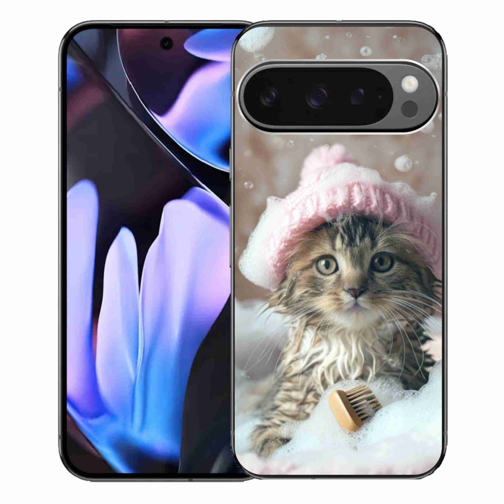 Gelový kryt mmCase na Google Pixel 9 Pro XL - kotě a koupel