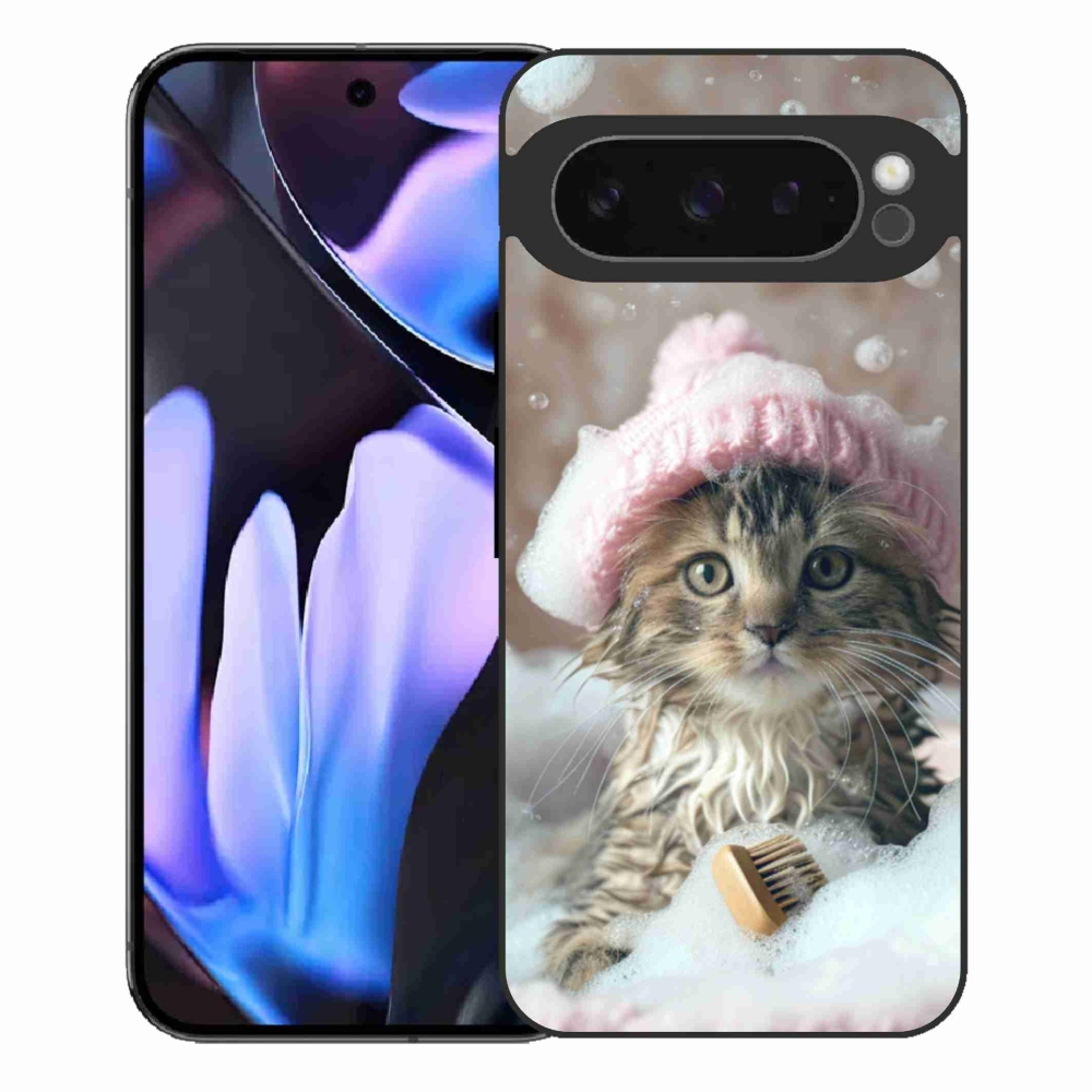 Gelový kryt mmCase na Google Pixel 9 Pro XL - kotě a koupel