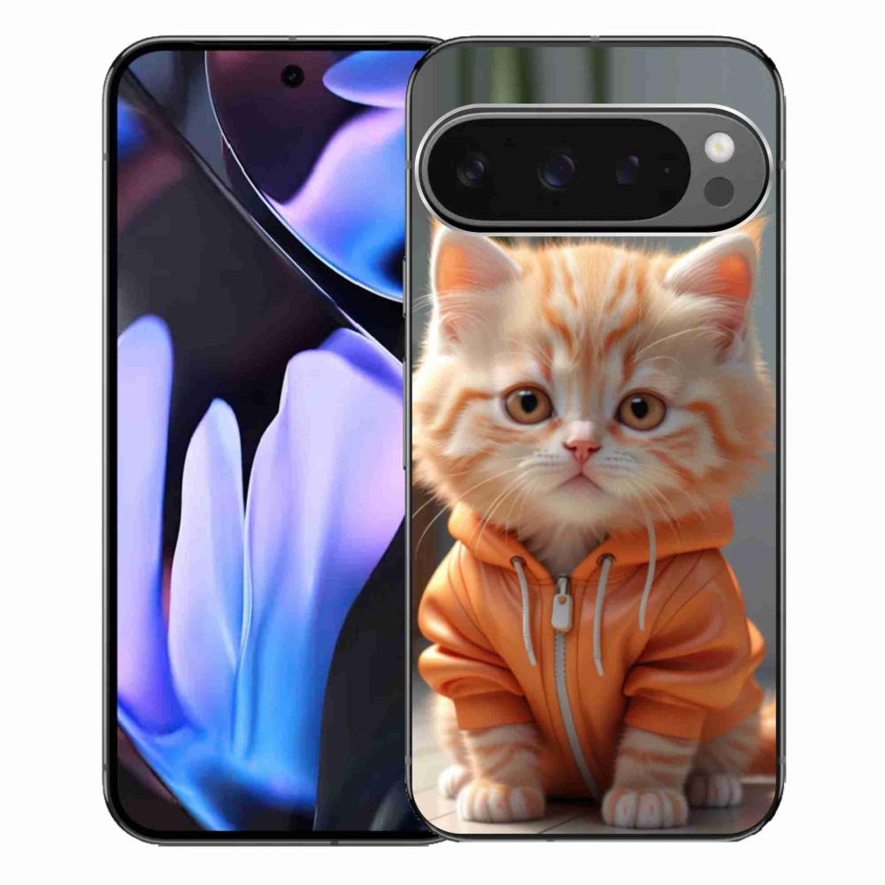 Gelový kryt mmCase na Google Pixel 9 Pro XL - kotě v mikině