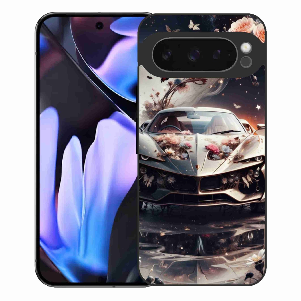 Gelový kryt mmCase na Google Pixel 9 Pro XL - květinový sportovní vůz