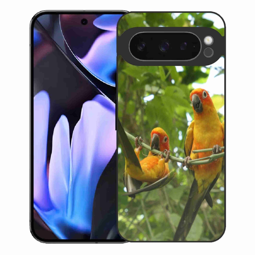 Gelový kryt mmCase na Google Pixel 9 Pro XL - papoušci aratingy