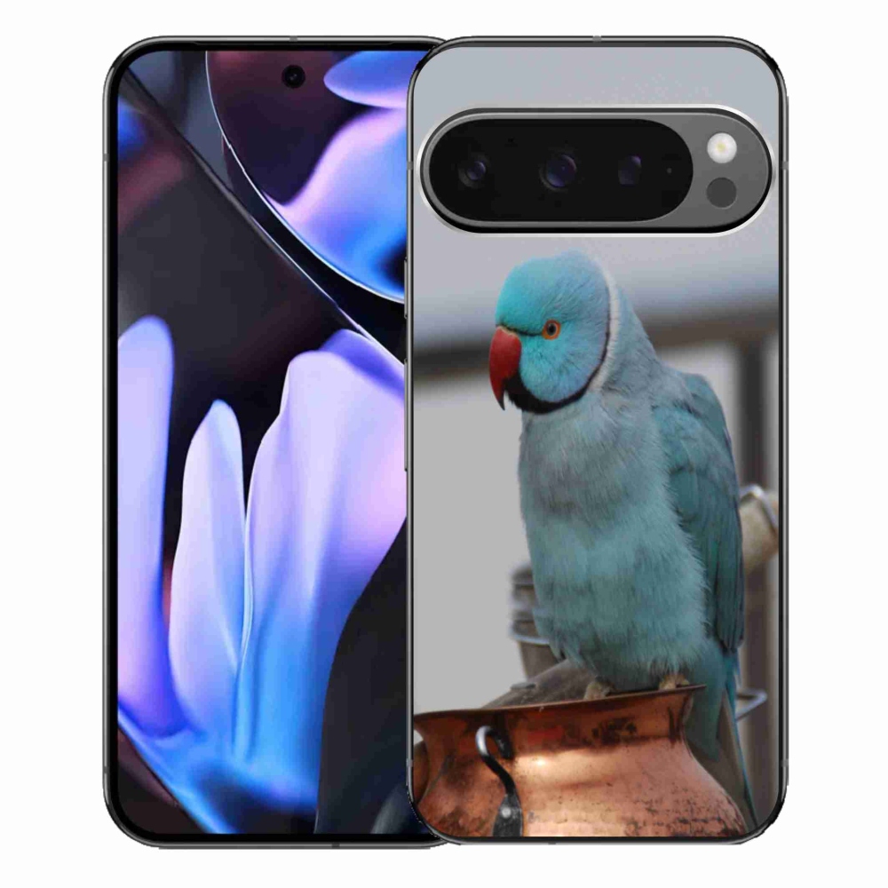 Gelový kryt mmCase na Google Pixel 9 Pro XL - papoušek alexandr modrý