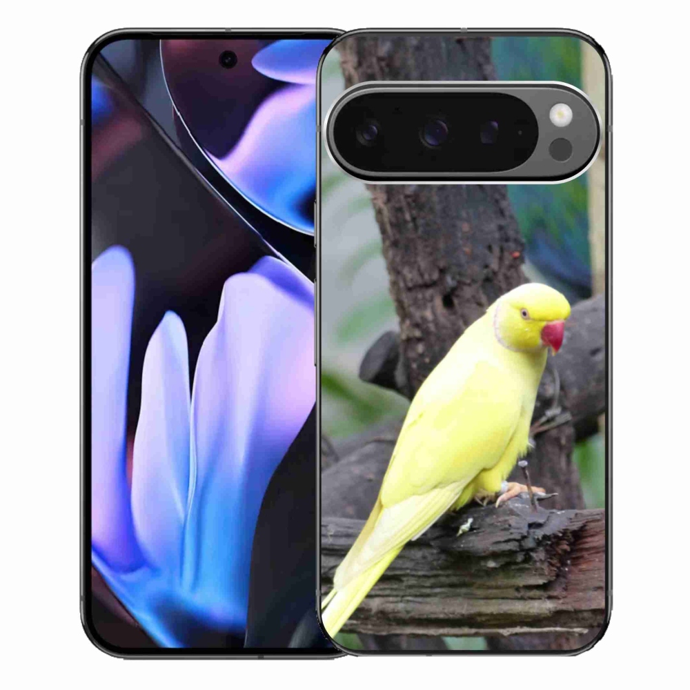 Gelový kryt mmCase na Google Pixel 9 Pro XL - papoušek alexandr žlutý
