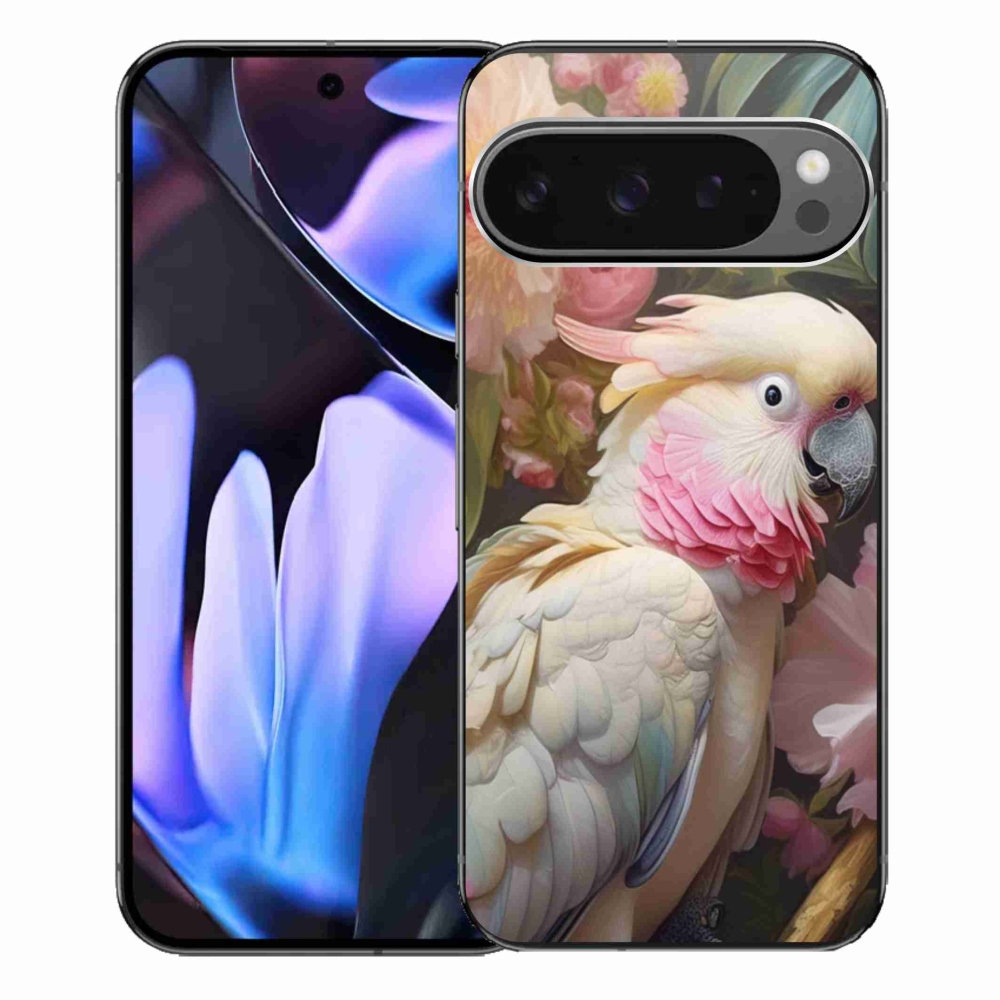 Gelový kryt mmCase na Google Pixel 9 Pro XL - papoušek kakadu růžový 2