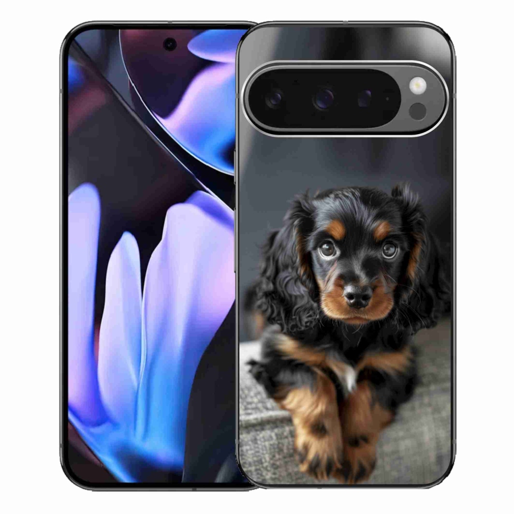 Gelový kryt mmCase na Google Pixel 9 Pro XL - roztomilý dlouhosrstý jezevčík