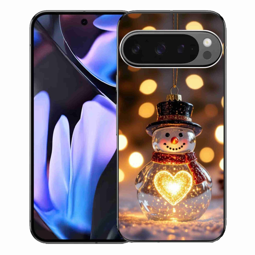 Gelový kryt mmCase na Google Pixel 9 Pro XL - svítící vánoční sněhulák