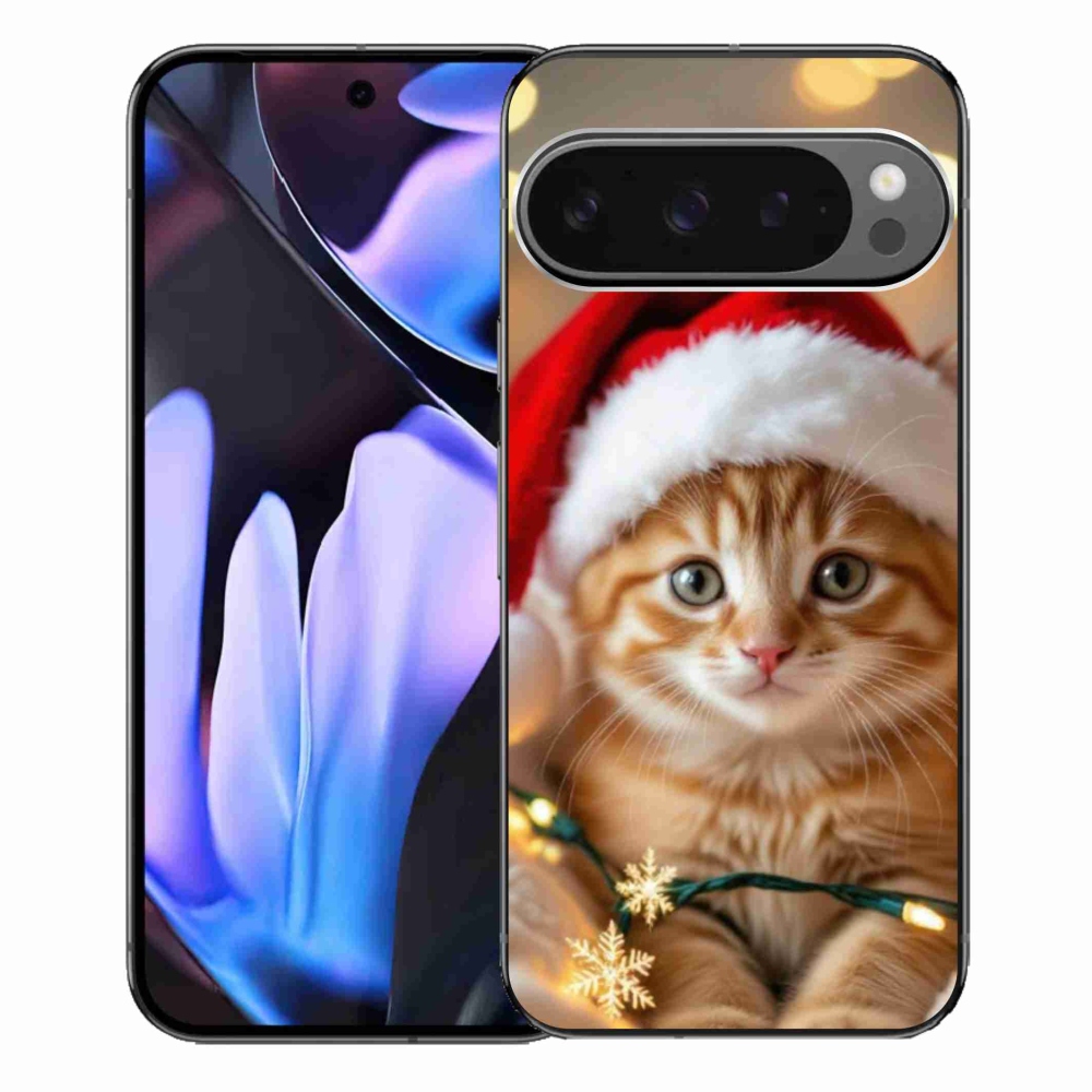 Gelový kryt mmCase na Google Pixel 9 Pro XL - vánoční kotě