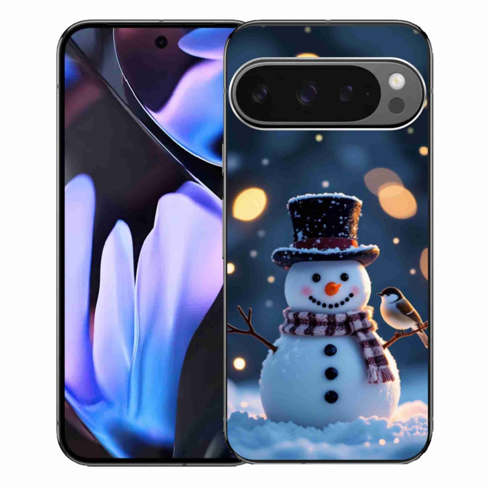 Gelový kryt mmCase na Google Pixel 9 Pro XL - vánoční sněhulák