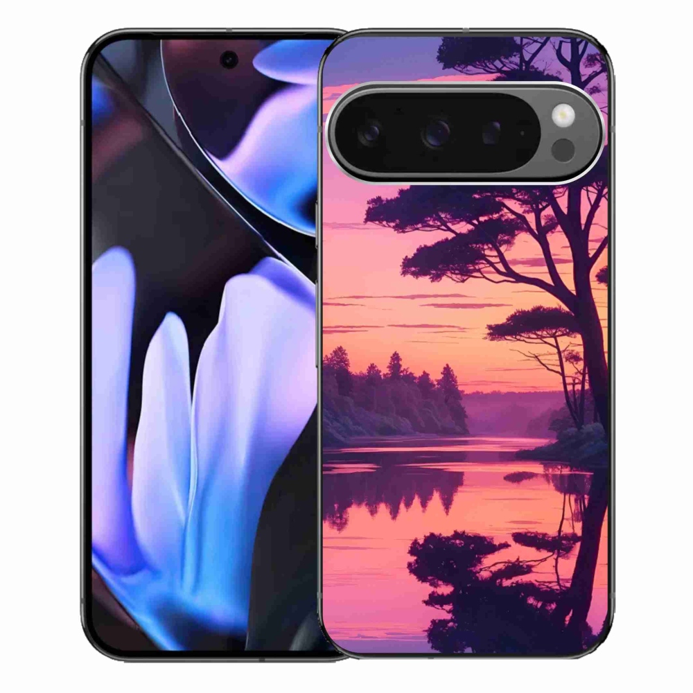 Gelový kryt mmCase na Google Pixel 9 Pro XL - západ slunce nad jezerem