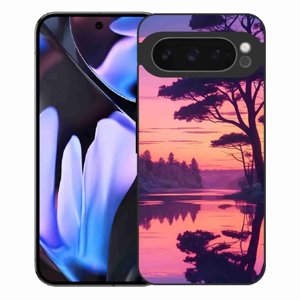 Gelový kryt mmCase na Google Pixel 9 Pro XL - západ slunce nad jezerem