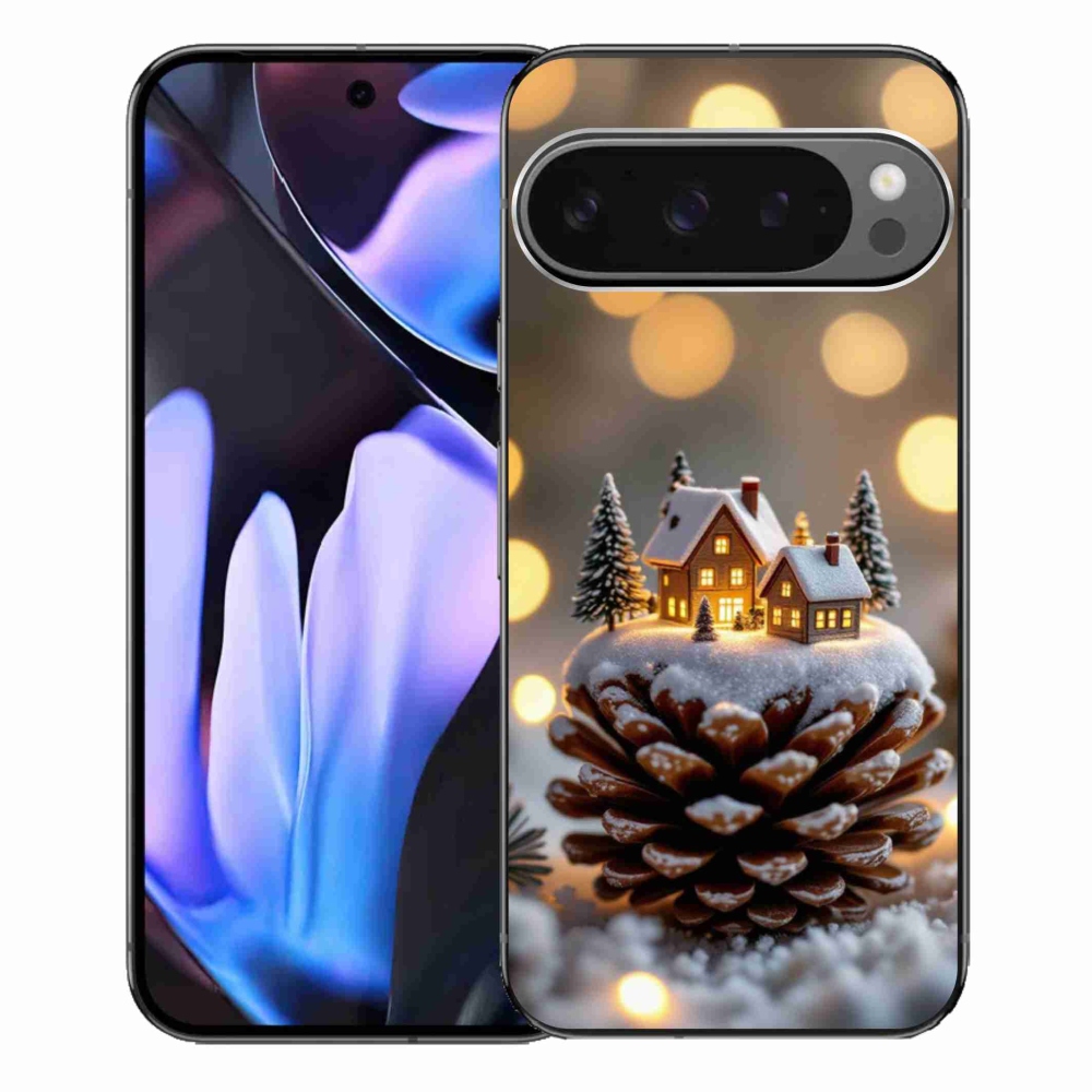 Gelový kryt mmCase na Google Pixel 9 Pro XL - zimní vesnička
