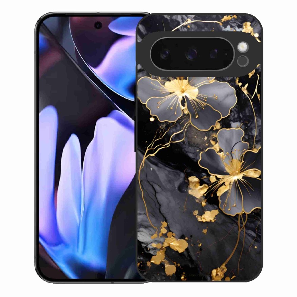 Gelový kryt mmCase na Google Pixel 9 Pro XL - zlaté květy