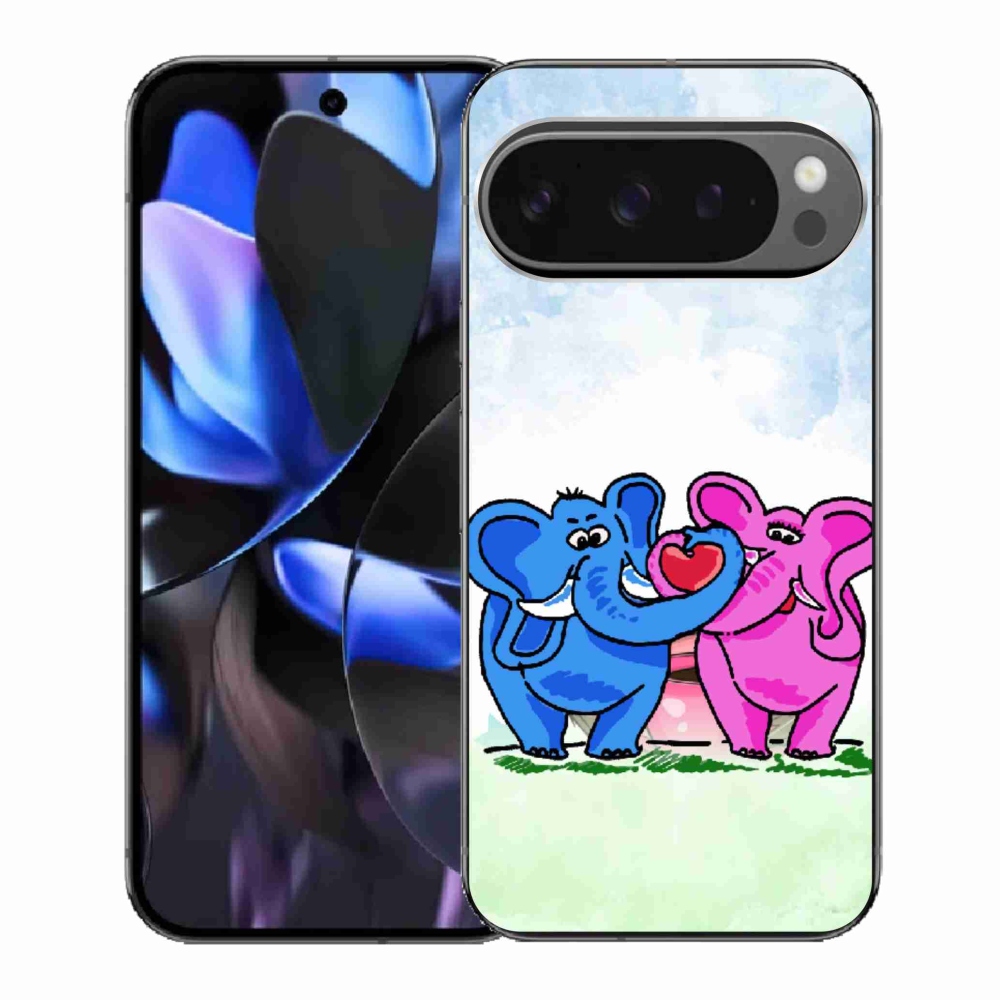 Gelový kryt mmCase na Google Pixel 9 Pro - zamilovaní sloni
