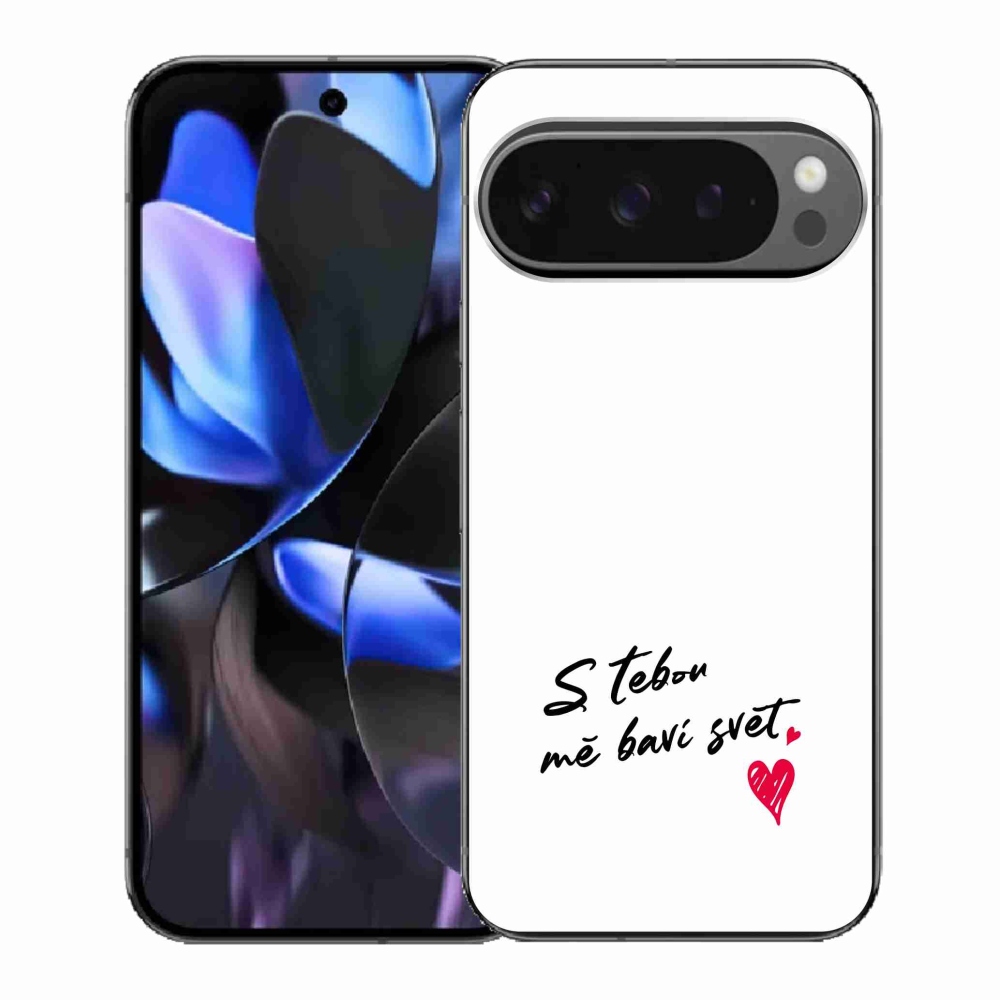Gelový kryt mmCase na Google Pixel 9 Pro - zamilovaný text 1 bílé pozadí