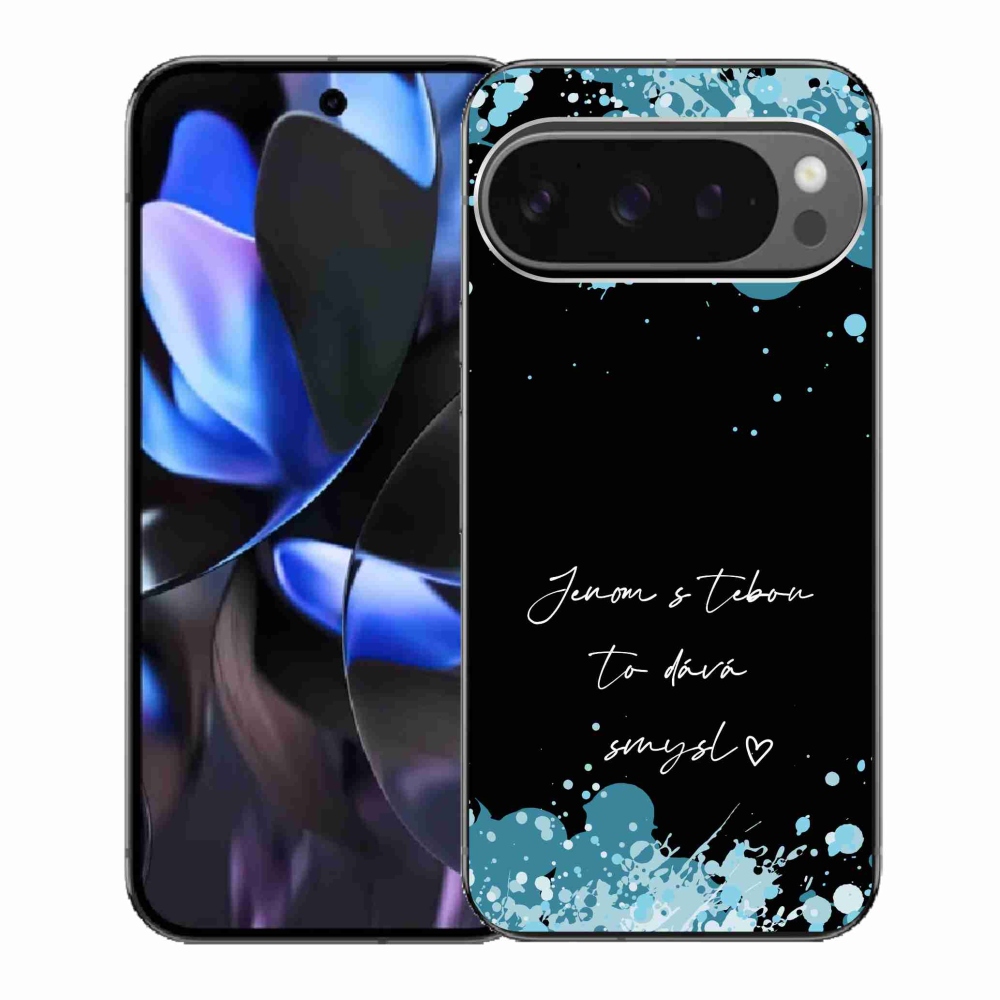 Gelový kryt mmCase na Google Pixel 9 Pro - zamilovaný text černé pozadí