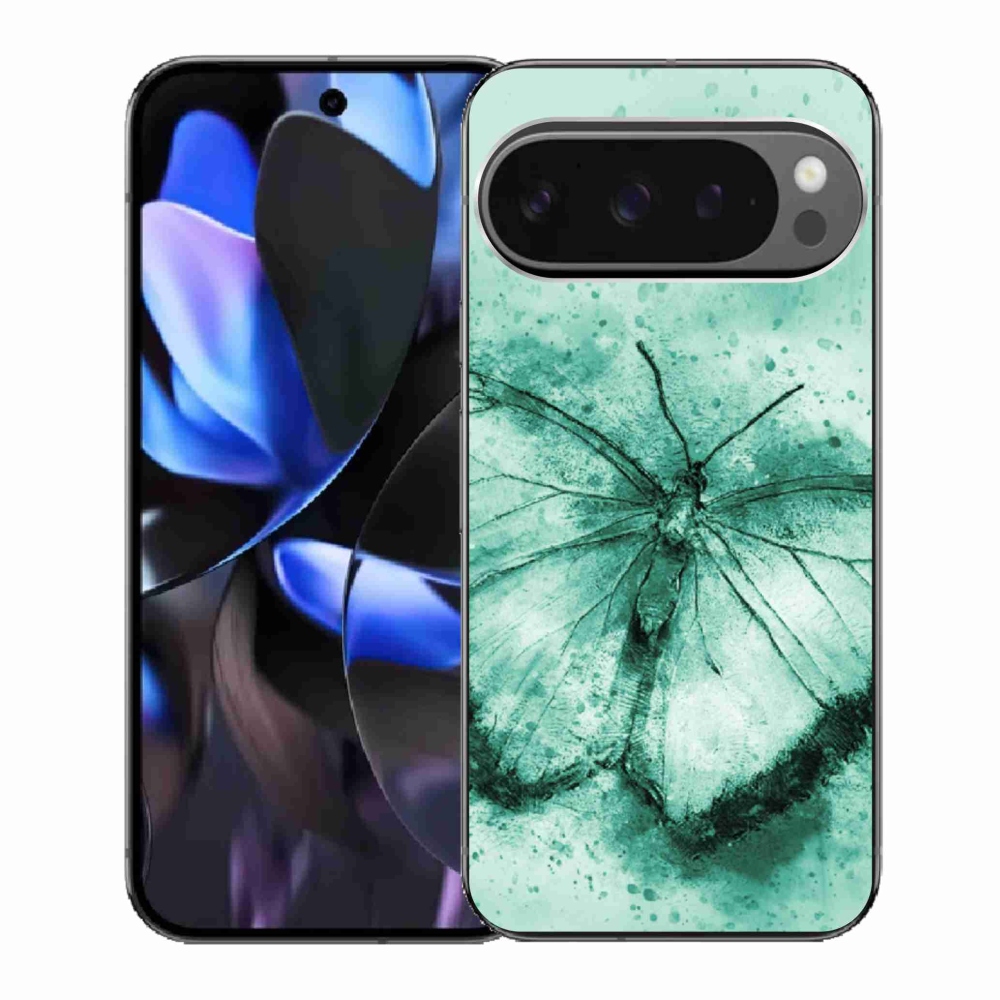 Gelový kryt mmCase na Google Pixel 9 Pro - zelený motýl