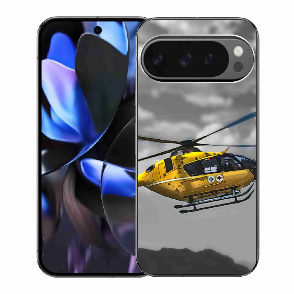 Gelový kryt mmCase na Google Pixel 9 Pro - žlutá helikoptéra
