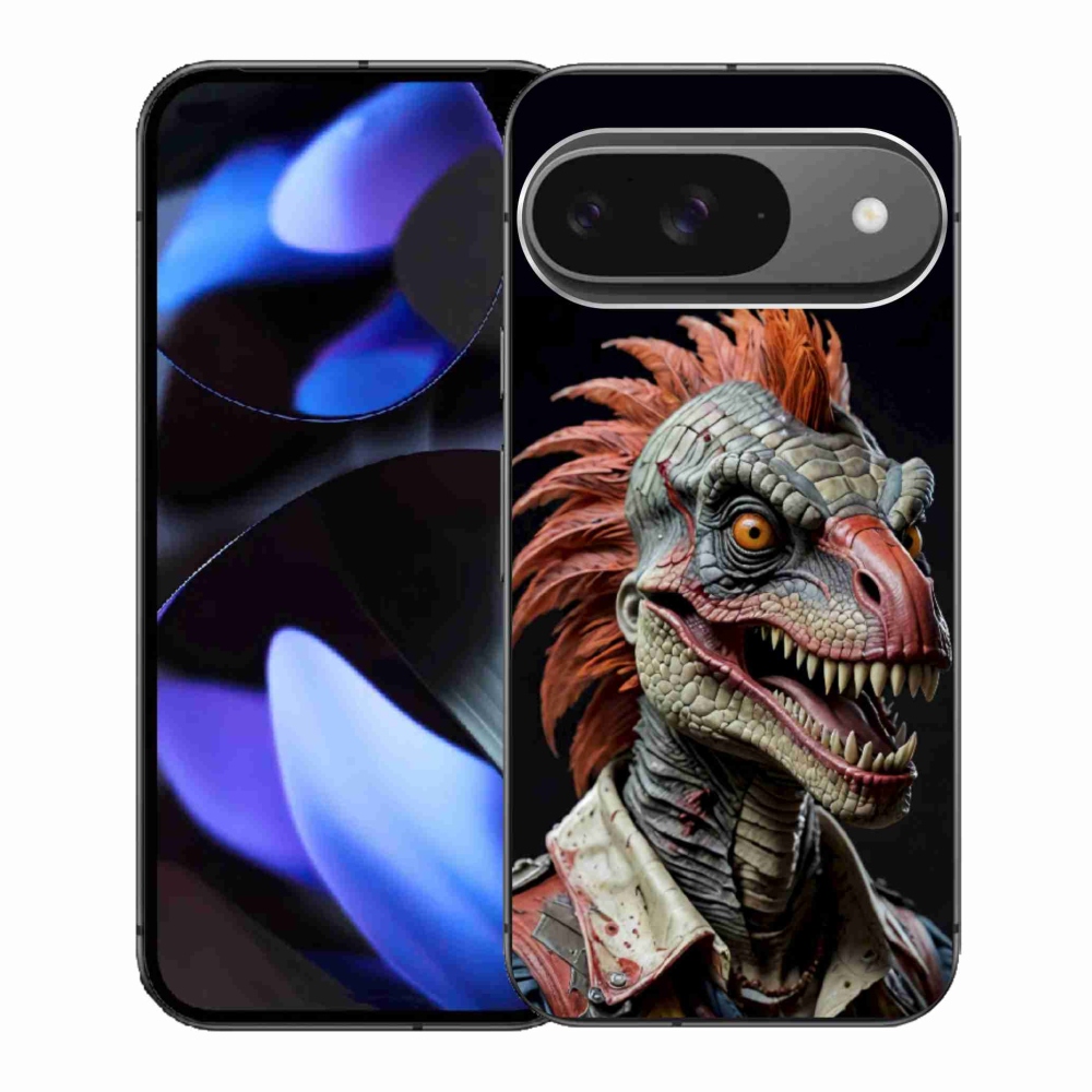 Gelový kryt mmCase na Google Pixel 9 - punk dinosaurus